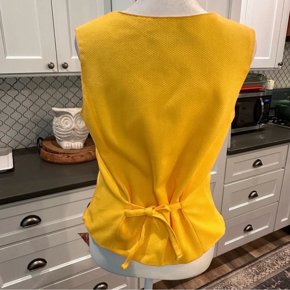 Saddle River Vintage Yellow Button Up Vest Western Cowgirl Festival Boho USA - M